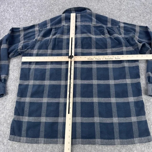 Polo Ralph Lauren Ski Camp Shirt Mens Large Blue Gray Plaid Flannel  Long Sleeve - Picture 6 of 9